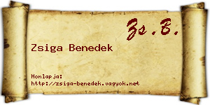 Zsiga Benedek névjegykártya